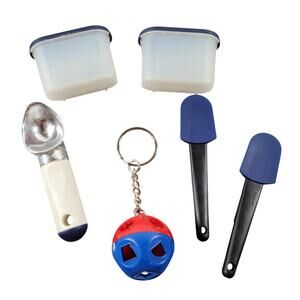 Vintage Tupperware Magnets, Keychain Collectible Kitchen Set Lot of 6